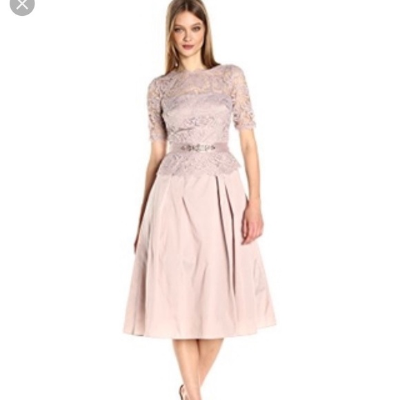 Robe Cocktail Tahari By Arthur Levine En Mousseline Froissée Couleur Expresso - Taille 6, Neuve Avec étiquette